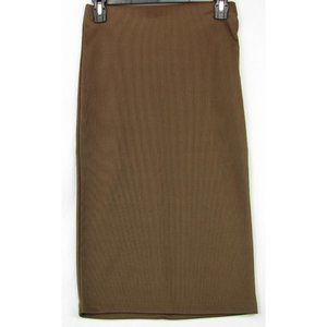 SALE! Ribbed Stretchy Brown Pencil Midi Skirt